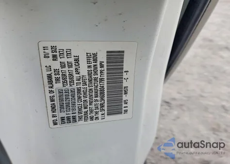 2011 Honda Odyssey Exl z USA, uszkodzony, nr VIN 5FNRL5H60BB041799